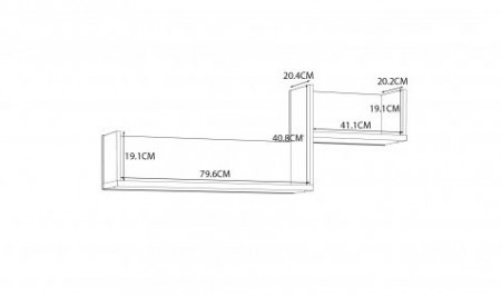 Полка навесная Forte Oriental tree HUDB02 (дуб бартекс/черный)