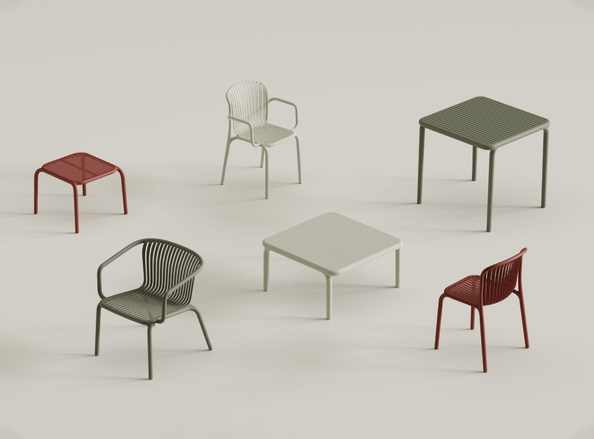 Стол кофейный садовый VLL- FERNE Berne (антрацит, кирпичный)