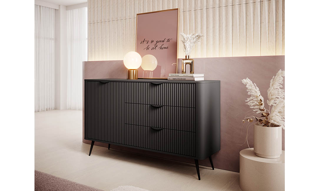 Комод TOP- Лагуна (Lante) 1Д3Ш Черный  