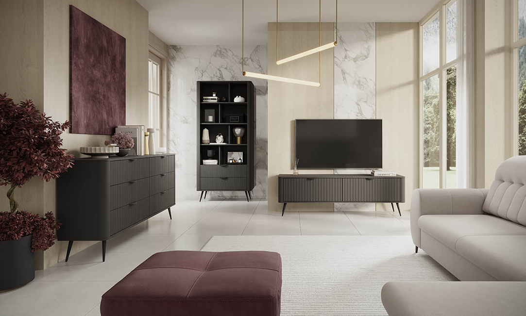 Комод TOP- Лагуна (Lante) 1Д3Ш Черный  