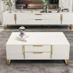 Тумба под телевизор Elt- 8805 (белый/золото)