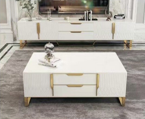 Тумба под телевизор Elt- 8805 (белый/золото)