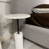 Стол журнальный d-35 см CRV- Tilt, White banswara marble (белый)