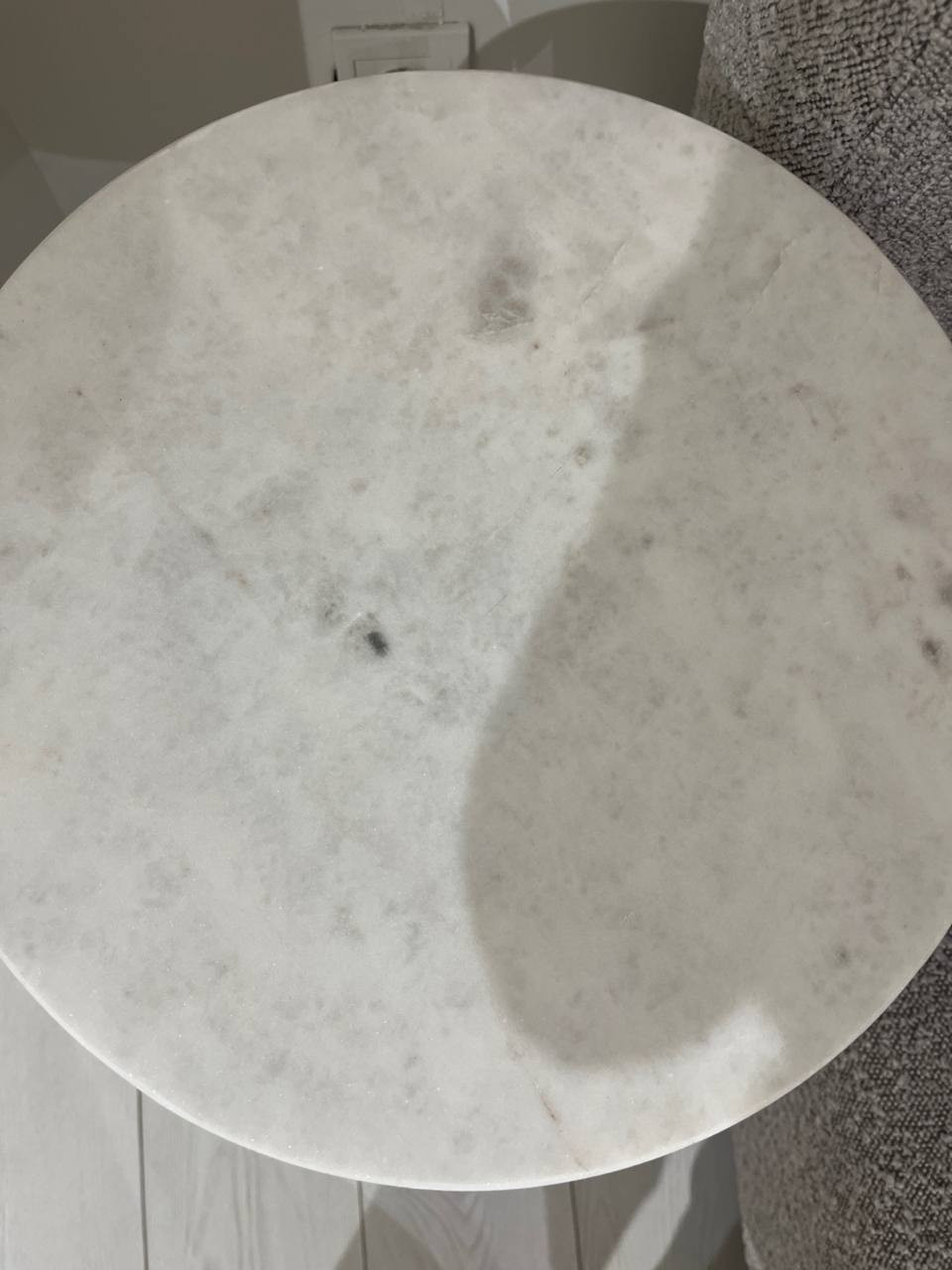 Стол журнальный d-35 см CRV- Tilt, White banswara marble (белый)