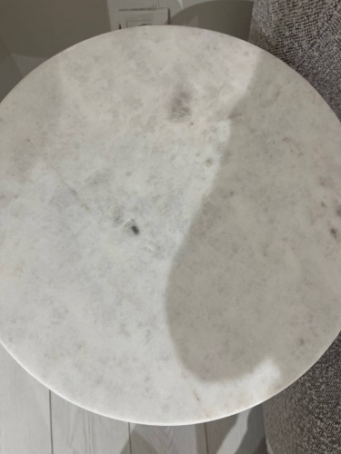 Стол журнальный d-35 см CRV- Tilt, White banswara marble (белый)