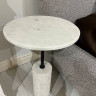 Стол журнальный d-35 см CRV- Tilt, White banswara marble (белый)