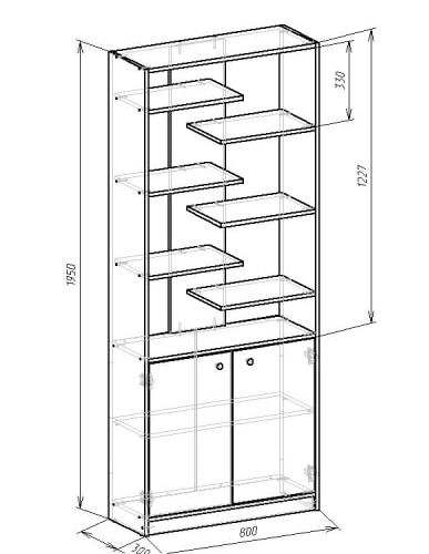 Шкаф оригинальный 195х80х30 см KOD- ШК-о-детская (белый)