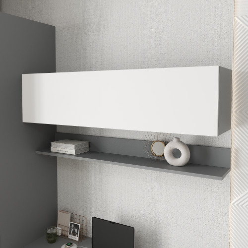 Полка навесная для книг KOD- ПК-11 Ейр (белый фасад)