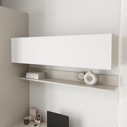 Полка навесная для книг KOD- ПК-11 Ейр (белый фасад)