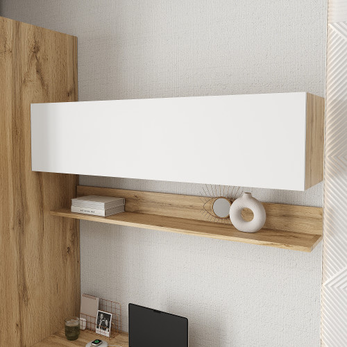 Полка навесная для книг KOD- ПК-11 Ейр (белый фасад)