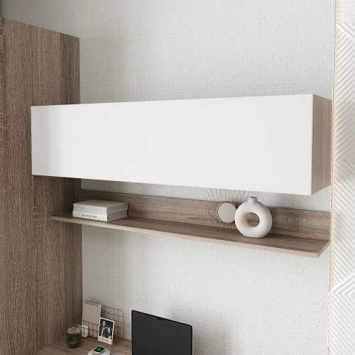 Полка навесная для книг KOD- ПК-11 Ейр (белый фасад)