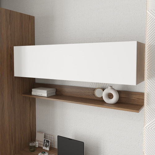 Полка навесная для книг KOD- ПК-11 Ейр (белый фасад)