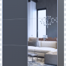 Шкаф - купе DRS- G-Caiser (160х60х240 см) 1 ДСП/1 Зеркало 3 части двери Антрацит/ Антрацит 