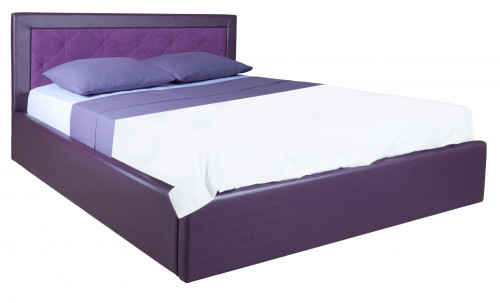 Двуспальная мягкая кровать с подъемным механизмом TPRO-  IRMA lift 1600x2000 violetEAGLE  E2400