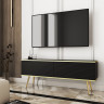 Тумба под ТВ Perfect Home Оро / Oro RTV135 MDF 2-дверная с золотыми ножками Черный