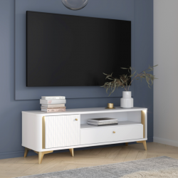 Тумба ТВ Forte FORREST HILLS FTHT121 LB 140см белый-золото