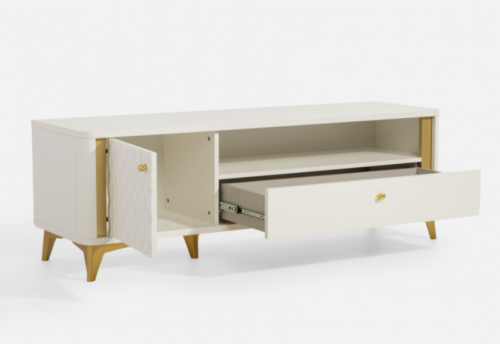 Тумба ТВ Forte FORREST HILLS FTHT121 LB 140см белый-золото