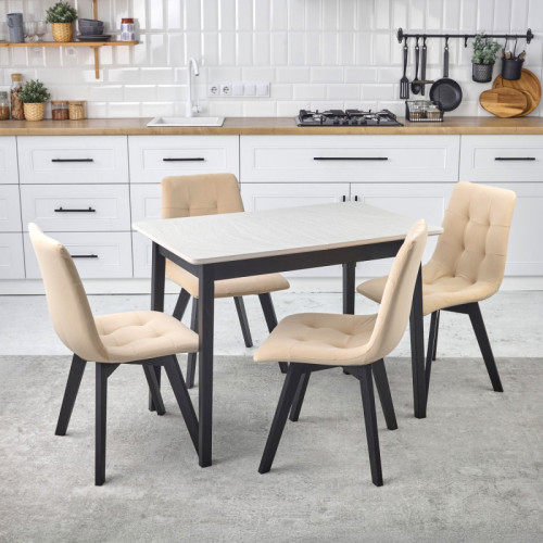 Комплект кухонной мебели Ont- Антонио 120 Серо-бежевый+ 4 Стула Дарио бежевые