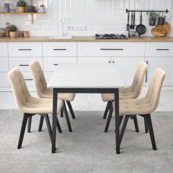 Комплект кухонной мебели Ont- Антонио 120 Серо-бежевый+ 4 Стула Дарио бежевые
