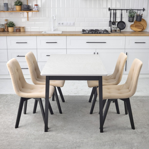 Комплект кухонной мебели Ont- Антонио 120 Серо-бежевый+ 4 Стула Дарио бежевые