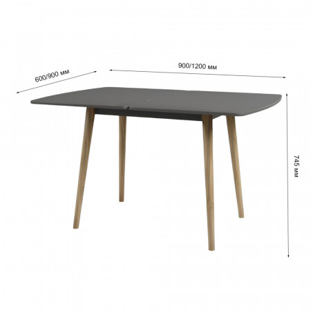 Раскладной стол  LION- Майами-3 Дуб артизан 90х60/90х120 (LION-041267)