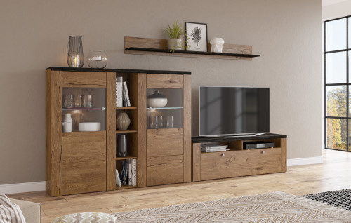 Стенка в гостиную Helvetia LARONA 24L6DZ10 (дуб Лефкас)