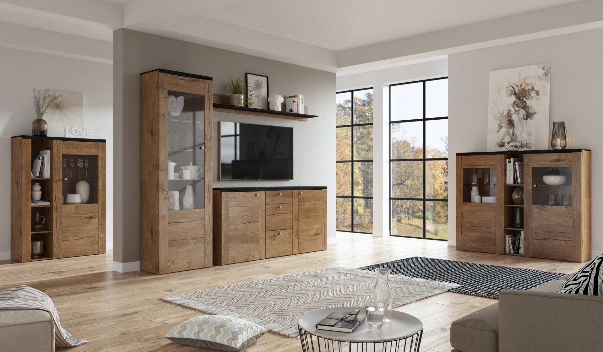 Стенка в гостиную Helvetia LARONA 24L6DZ10 (дуб Лефкас)