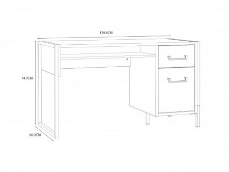 Стол письменный Forte Oriental tree HUDB212R (дуб бартекс/черный)