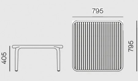Стол журнальный уличный VLL- FERNE Berne (белый, молочный)