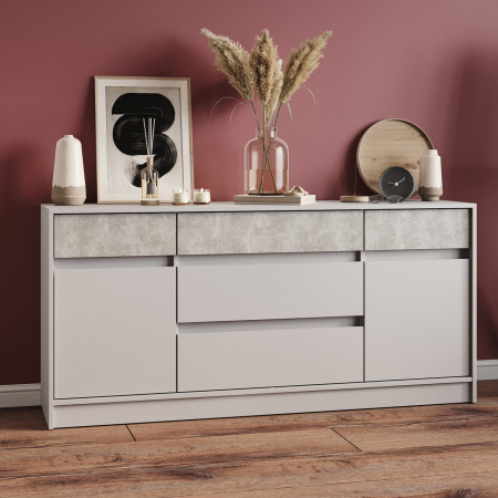 Большой комод EVR- Стайл-1600 кашемир + фасад бетон