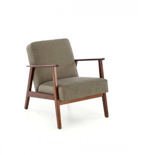 ​Кресло Halmar MILANO 1S оливковый/темный-орех 