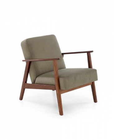 ​Кресло Halmar MILANO 1S оливковый/темный-орех 