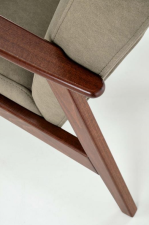 ​Кресло Halmar MILANO 1S оливковый/темный-орех 