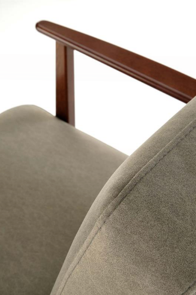 ​Кресло Halmar MILANO 1S оливковый/темный-орех 