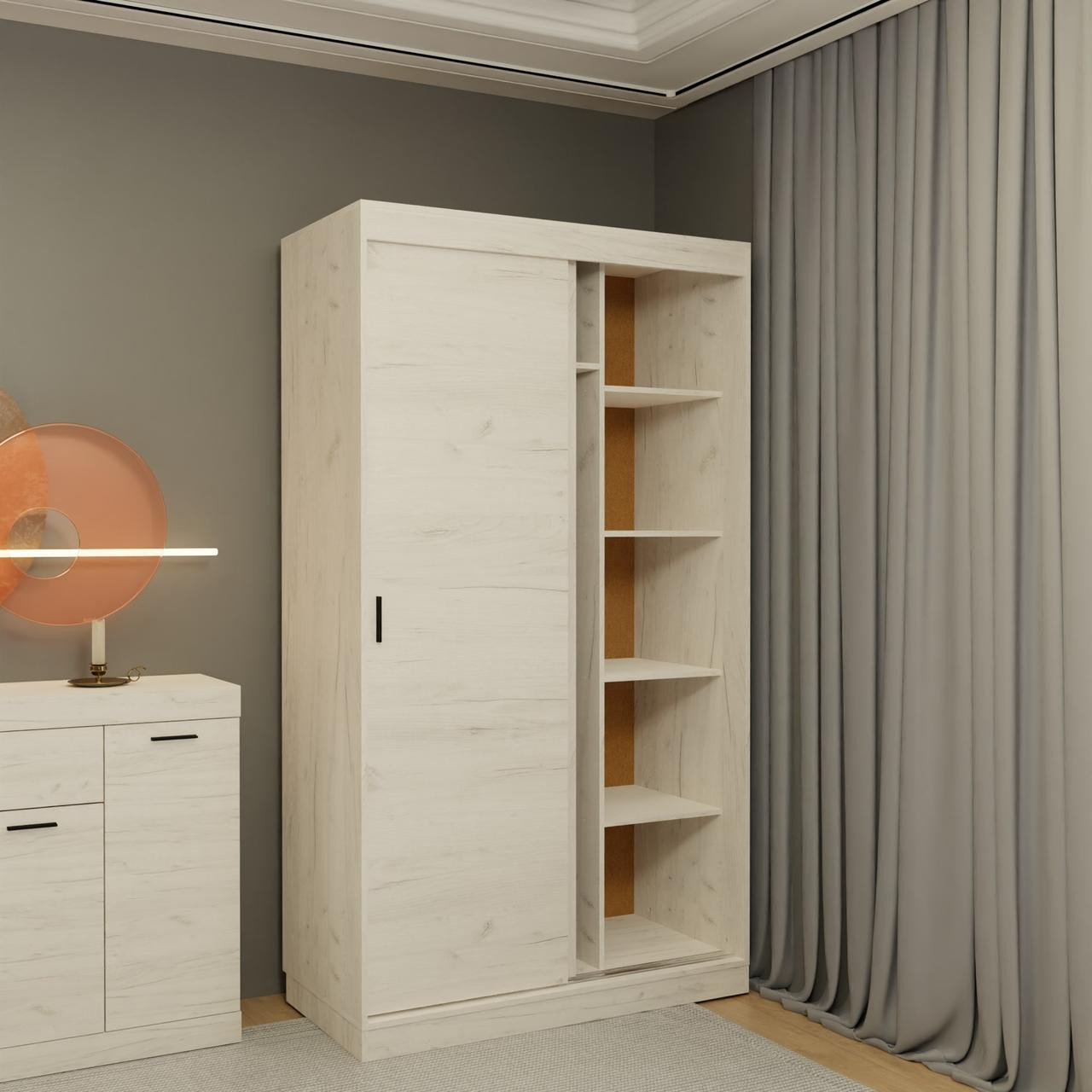 Шкаф-купе на 2 двери EVR- Соната-1200 крафт белый