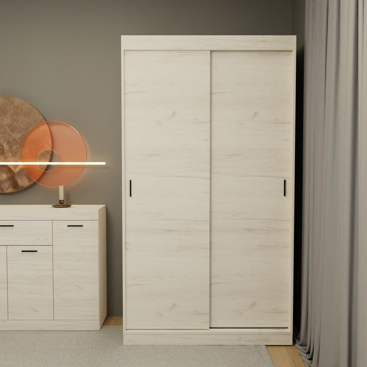 Шкаф-купе на 2 двери EVR- Соната-1200 крафт белый