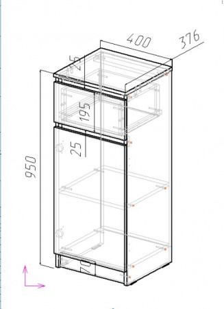 Тумба на 1 шухляду и 1 дверь ViA- Таун ТТ-6