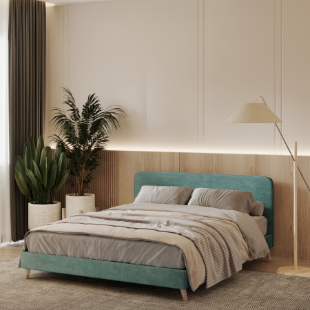 Двуспальная кровать с мягкой обивкой KOD- КР-16 Хюгге