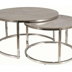 Журнальный стол SIGNAL  PORTAFINO B Серый Диаметр 80, Диаметр 60 / Хром (комплект) 