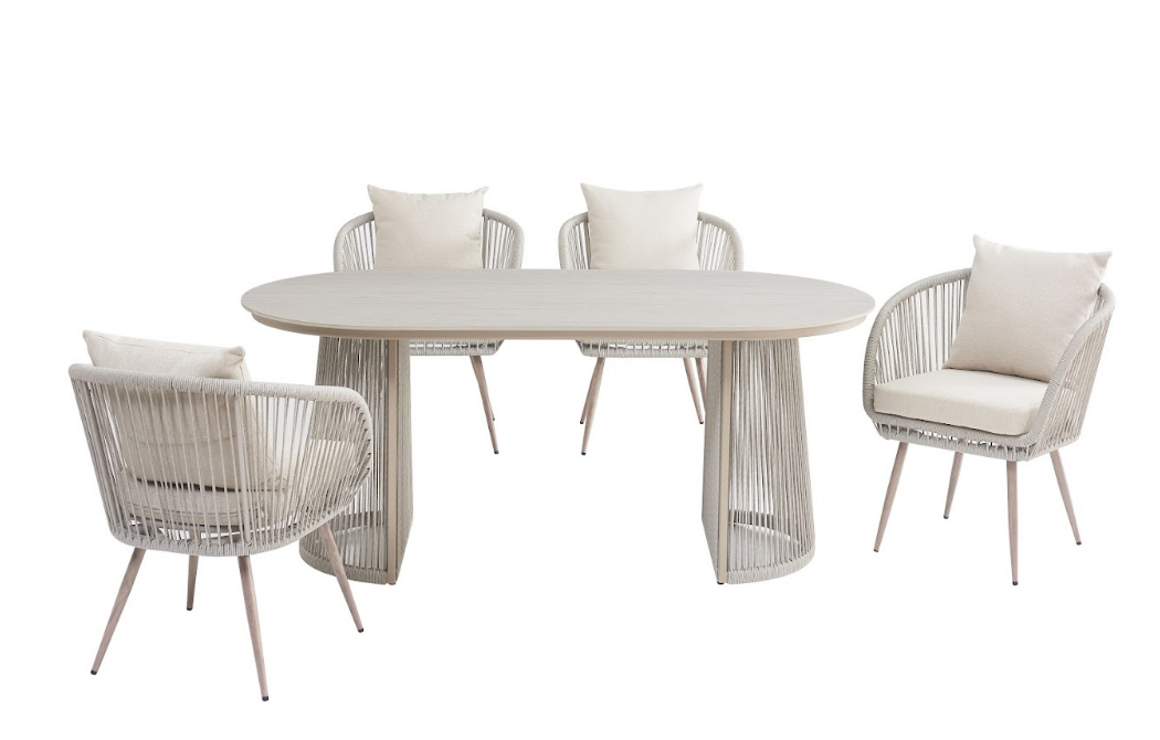 Стол садовый обеденный VTR- ODT-25 (Портофино) дрифтвуд беж + айвори 