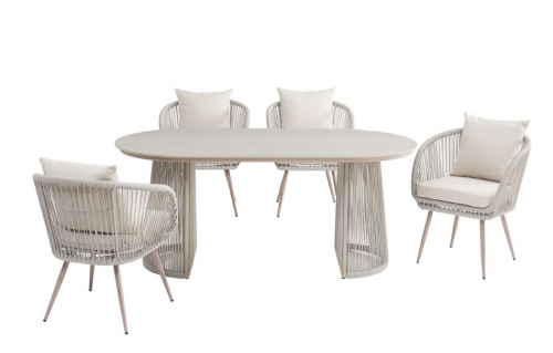 Стол садовый обеденный VTR- ODT-25 (Портофино) дрифтвуд беж + айвори 