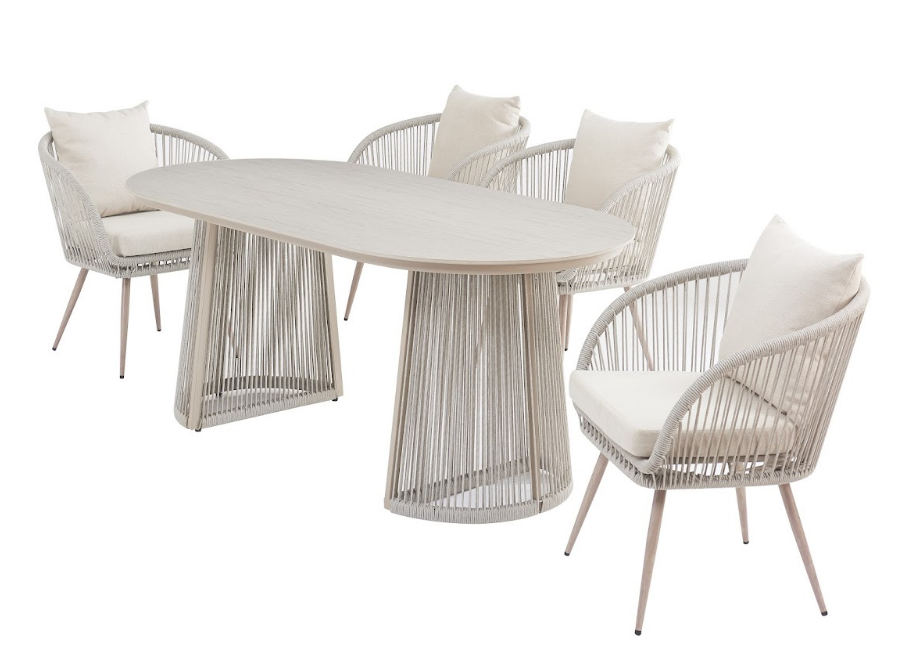 Стол садовый обеденный VTR- ODT-25 (Портофино) дрифтвуд беж + айвори 