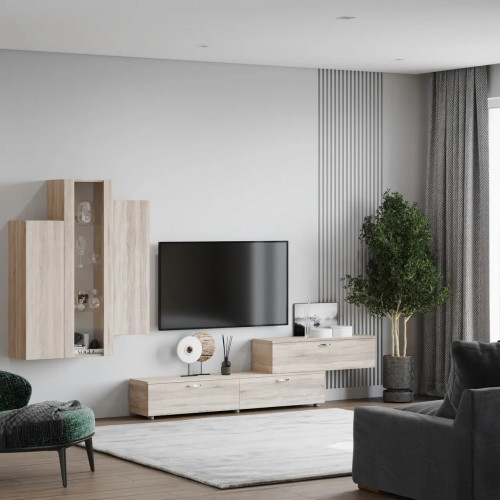 Стенка в гостиную из 5 модулей Манхеттен 182х30х260 см KOD- СТ-2