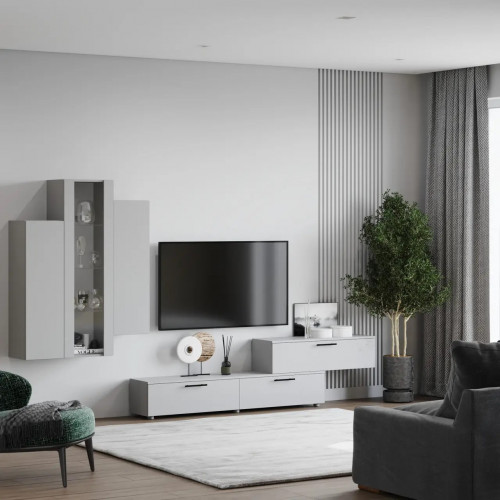 Стенка в гостиную из 5 модулей Манхеттен 182х30х260 см KOD- СТ-2