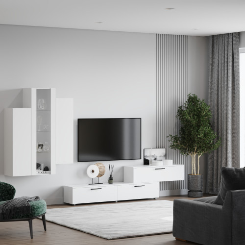 Стенка в гостиную из 5 модулей Манхеттен 182х30х260 см KOD- СТ-2