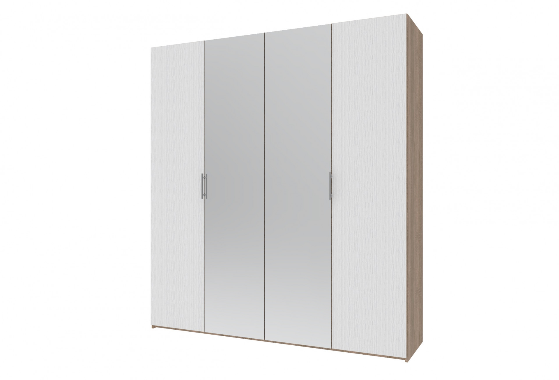 Шкаф для одежды DRS- Норман (200х54х220 см) Сонома + Белый + Зеркало