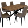 Стол обеденный раздвижной TPRO- Solere black+brown E3612