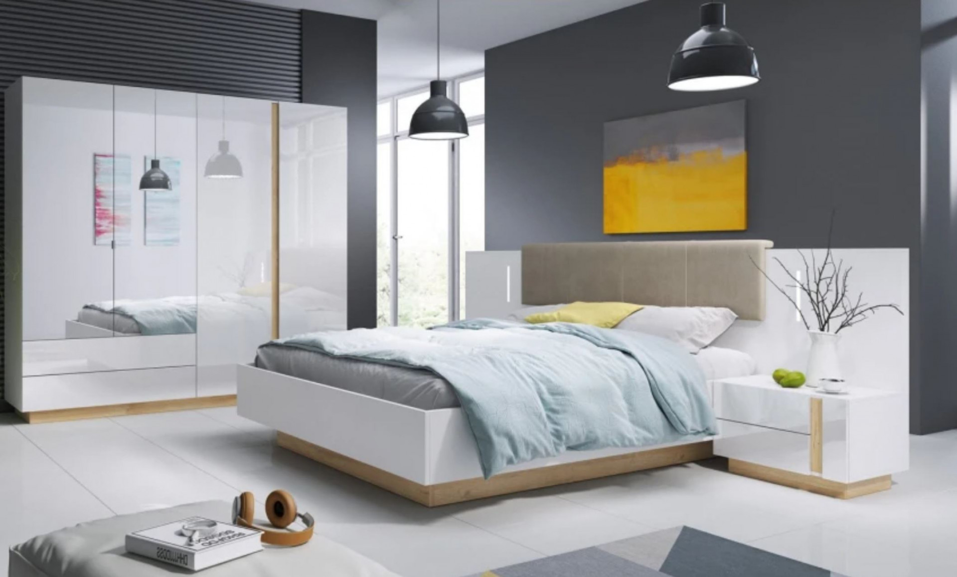 Спальня Perfect Home Arco белый глянец/дуб грандсон