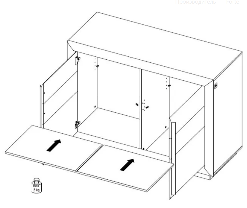 Комод с подсветкой PL- Forte CANNE CQNK222B