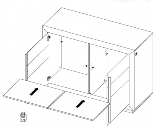 Комод с подсветкой PL- Forte CANNE CQNK222B